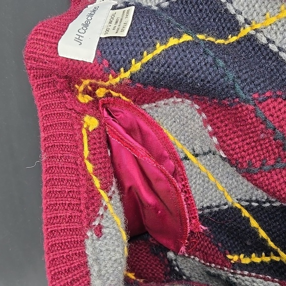 J H Collectibles Wool Argyle Longline Cardigan Sweater Button Front Small - Picture 5 of 10